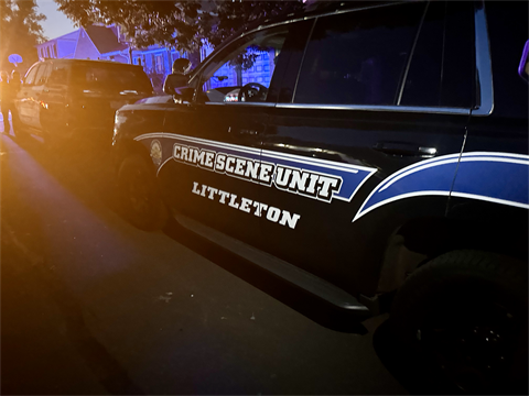 Littleton Police Crime Scene Unit Marked Police Car at Dusk